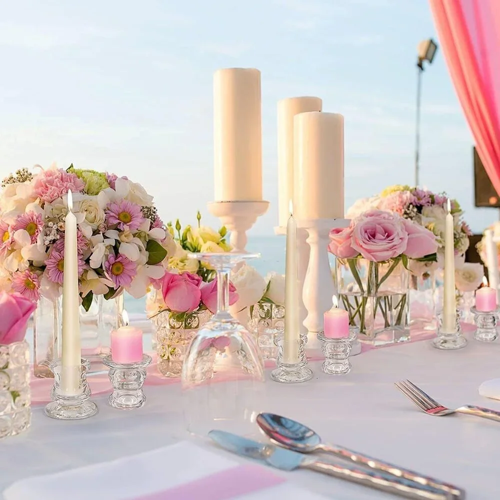 Sturdy 12PCS Taper Candle Holders for Romantic Table Decor & Celebrations
